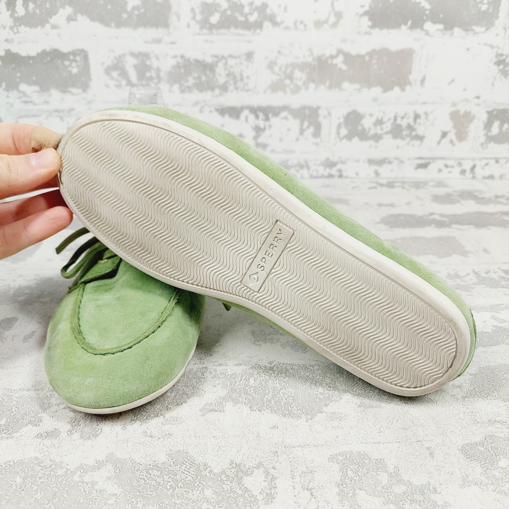 NEW Sperry Slimboat LTT Sneakers Women 5.5 Green Suede Preppy Coastal M554 - Picture 8 of 11